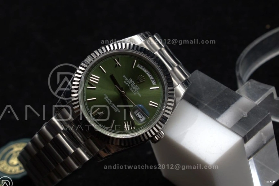 Dial Green on GSF Bracelet DayDate SS Bezel A2836 Gain 40 Roman President Weight 0418